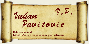 Vukan Pavitović vizit kartica